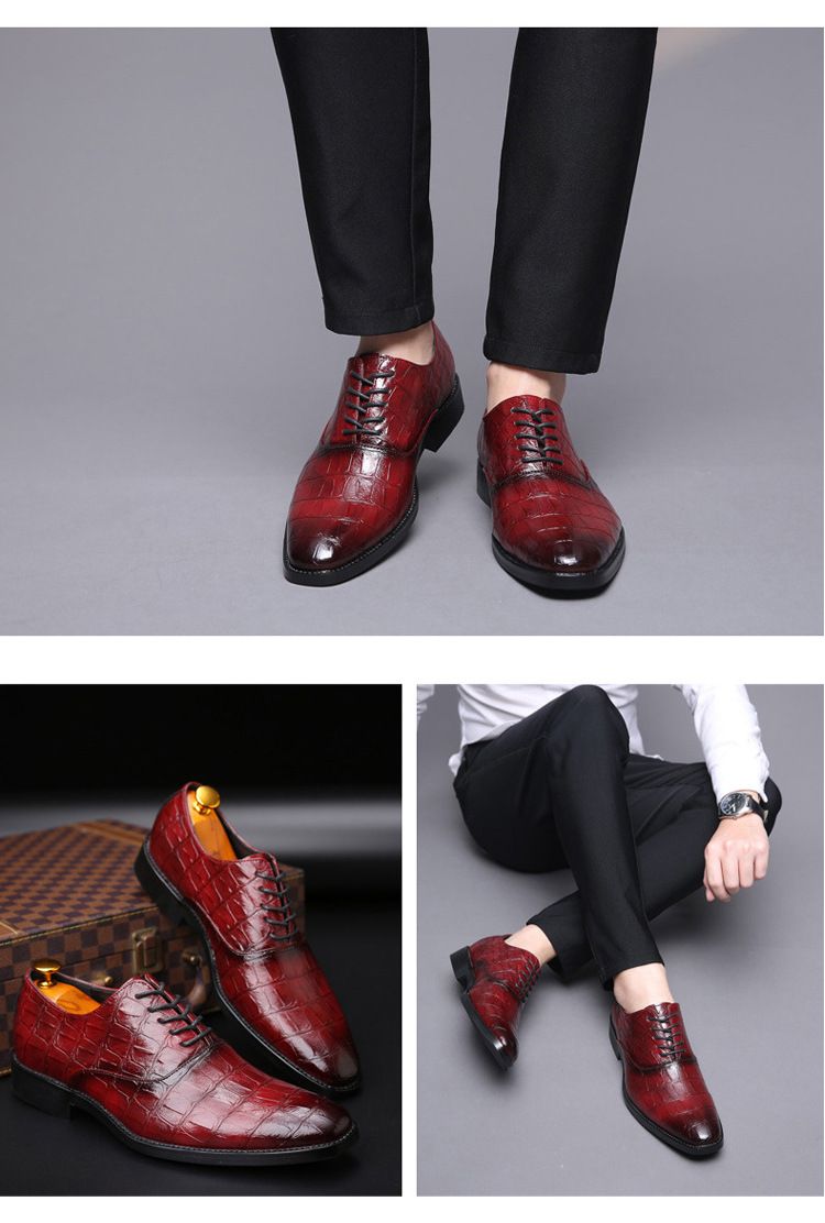 Heren Business Casual Dress Oxfords Formele Veterschoenen voor Kantoor, Feesten en Dagelijks Gebruik_voghion.com