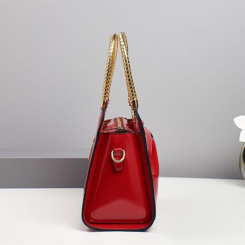 Elegant Women's Shoulder Bag - Soft PU Tote With Zipper Closure, Spacious Interior & Stylish Bow Detail, (Multiple Colors Available)_voghion.com