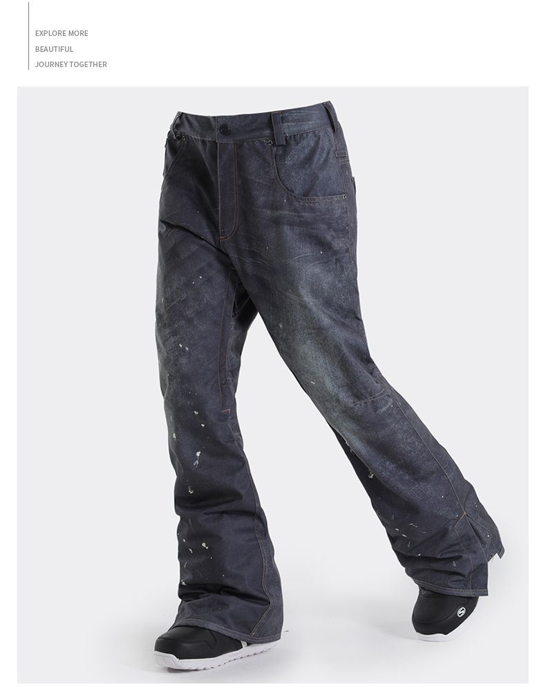 Pantalones de esquí para hombre, resistentes al viento y al agua, para snowboard, doble pantalón de esquí individual con vaqueros sueltos para la nieve en invierno_voghion.com