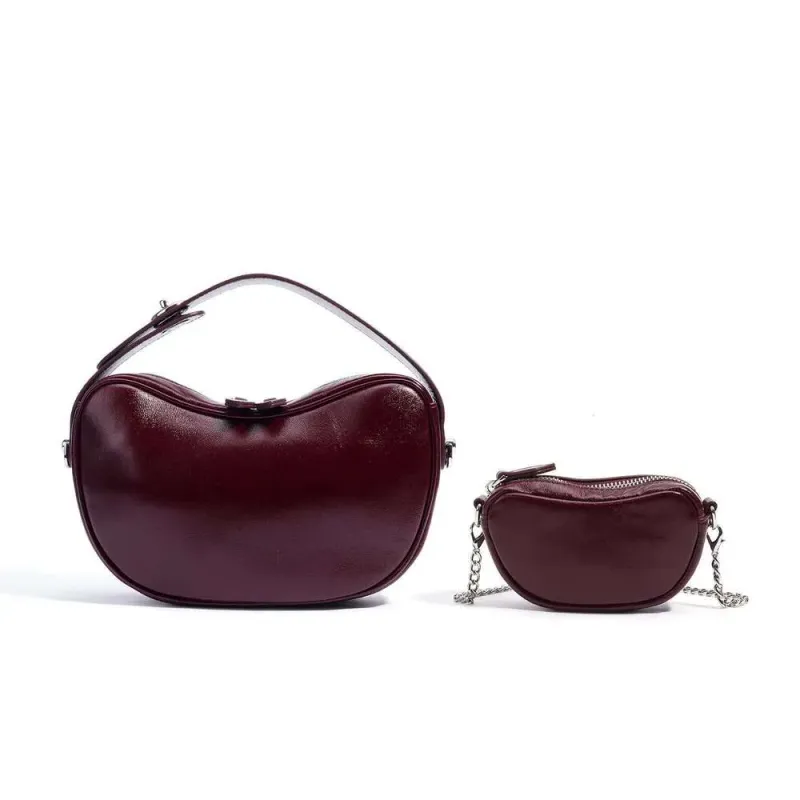High Quality Designer 2 Pcs Set Women Composite Shoulder 2025 Sheepskin Cashew Handbags Mini Purses Niche Design_voghion.com