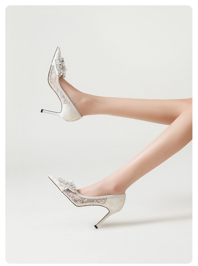 Nouvelles chaussures à talons hauts à bout pointu et à lacets, élégantes et à la mode, style décontracté et décontracté_voghion.com