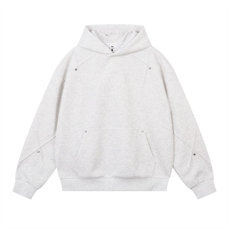 Kapuzenpullover für Herren, lässiger, lockerer Pullover mit plissiertem Design, einfarbiges, vielseitiges Langarm-Sportshirt,_voghion.com
