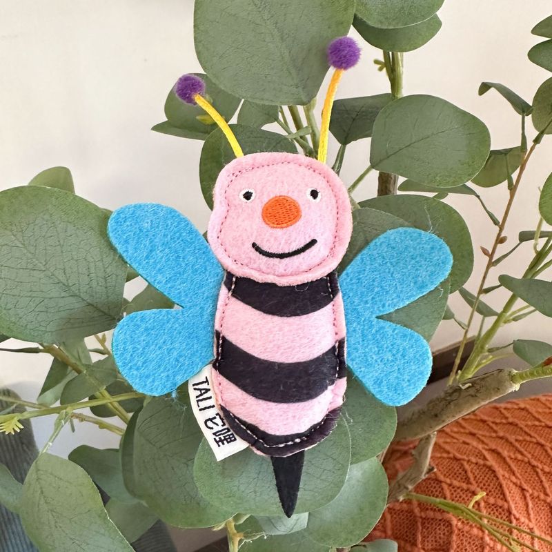 TALI Insect Series Catnip Bell Toy Durable Chew Felt Teething Cute Cockroach Ladybug Dragonfly_voghion.com