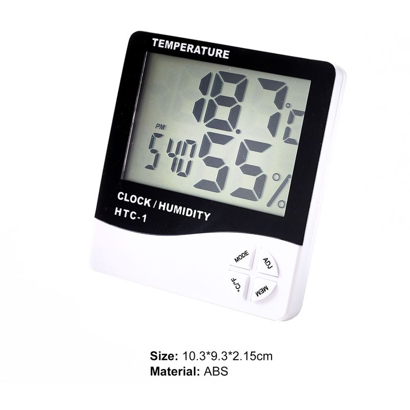 Ruixingst HTC-1 Temperature Humidity Meter Multifunctional Alarm Clock Four Buttons Digital LCD Thermometer Hygrometer Weather Station For Home_voghion.com