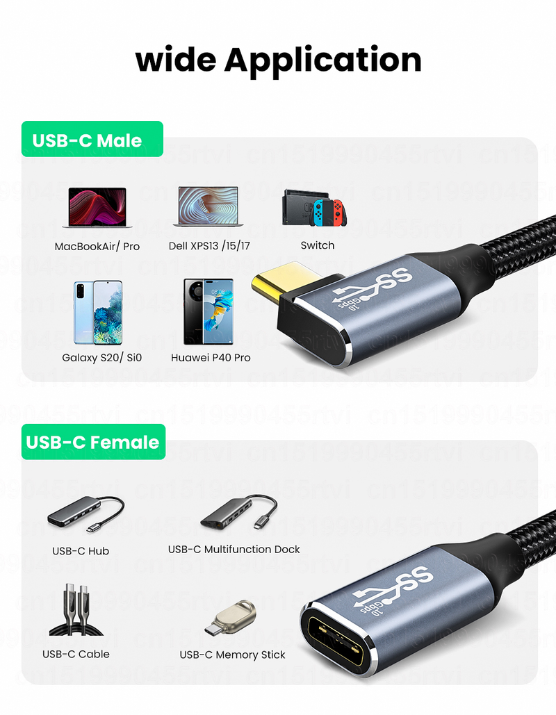 cable PD USBC 100W 10Gbps USB 3.1 Gen2 cable tipo C, adecuado para portátiles, portátiles, Huawei, Xiaomi, Samsung 5A 4K@60Hz,_voghion.com