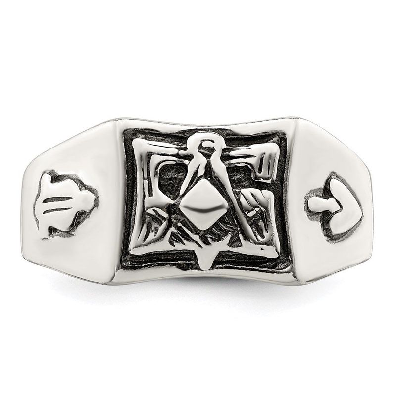 Sterling Silver Antiqued Masonic Ring_voghion.com