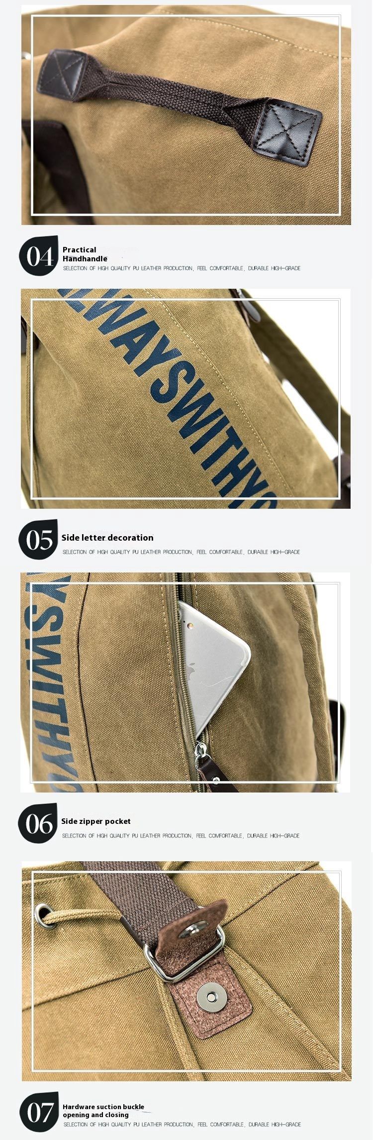 Modni platneni športni nahrbtnik okrogla torba za vedro potovalni nahrbtnik za računalnik moška torba za prosti čas potovalni nahrbtnik unisex_voghion.com