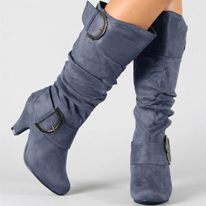 Dames Hoge Laars Voor Vrouwen Retro Laarsjes Toelopende Hak Laarzen Modieus Design Dagelijks Comfortabele Schoenen Женская Обувь_voghion.com
