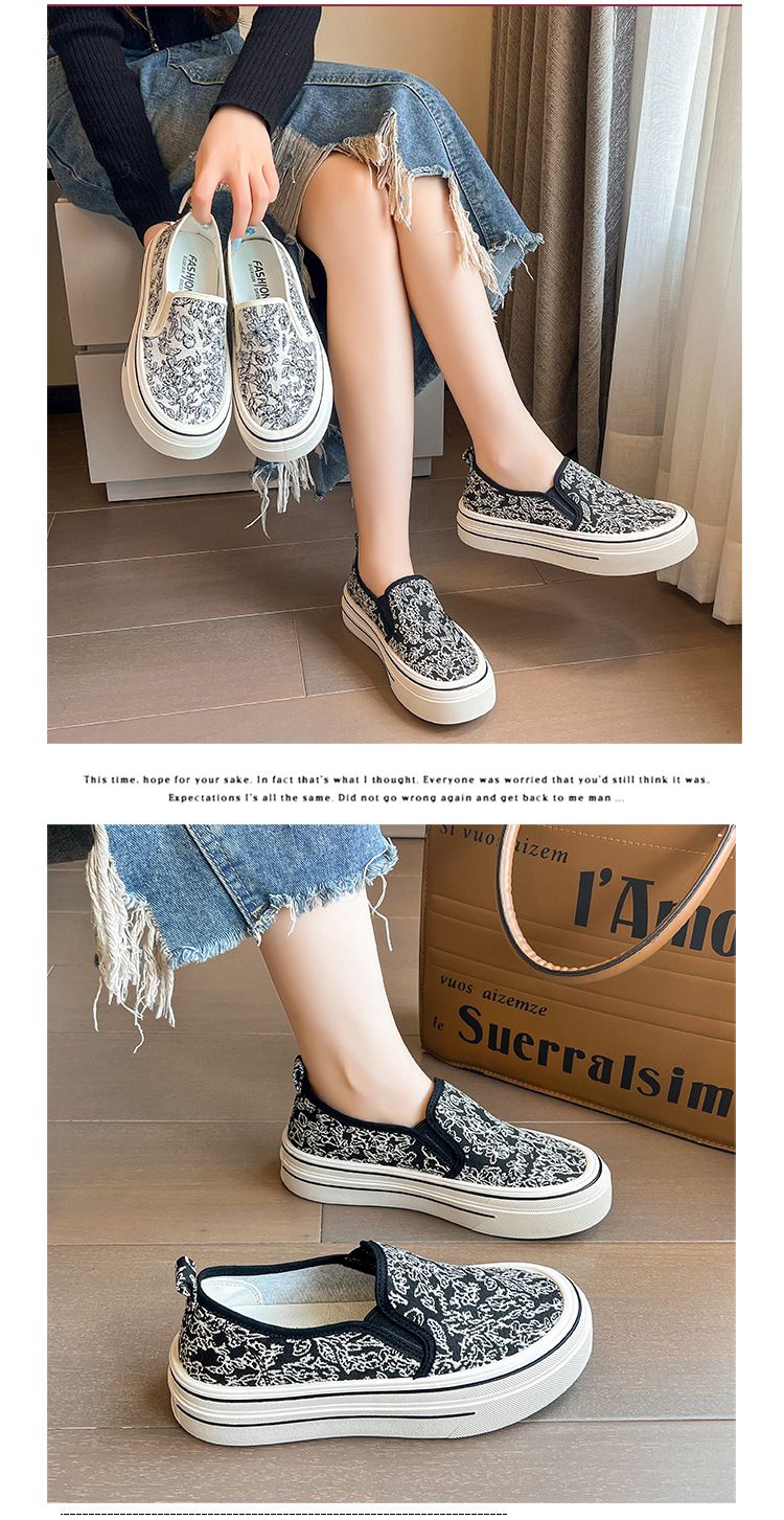 Spring New Women's Flat-soled Single Shoes Lightweight Platform Canvas Shoes Internet Celebrity Fashion Out Of The Street Versatile_voghion.com