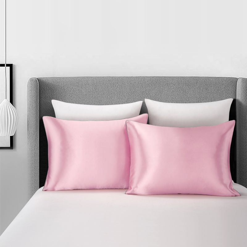 Satin Pillowcases, Similar To Silk Pillowcase 2 Pack, Solid Pillow Case For Sleeping Women With Envelope Closure_voghion.com