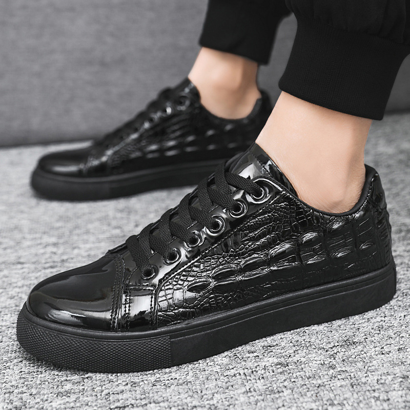 SHLIANG Herren Freizeitschuhe aus Leder, rutschfeste Sportschuhe, modische und bequeme Turnschuhe, flache Slip-on-Freizeitschuhe für Herren, SB147_voghion.com