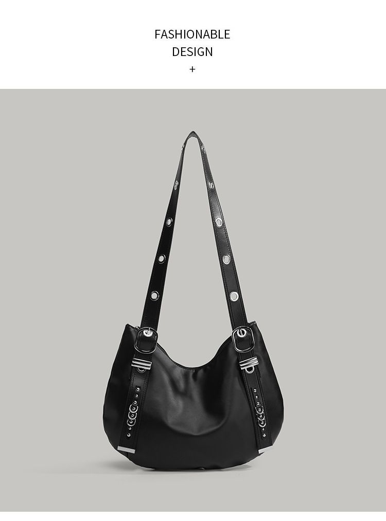 Borsa da donna estiva, nuova, retrò, con foro rotondo, punk, borsa da motocicletta, con rivetti, grande capacità, borsa a tracolla_voghion.com