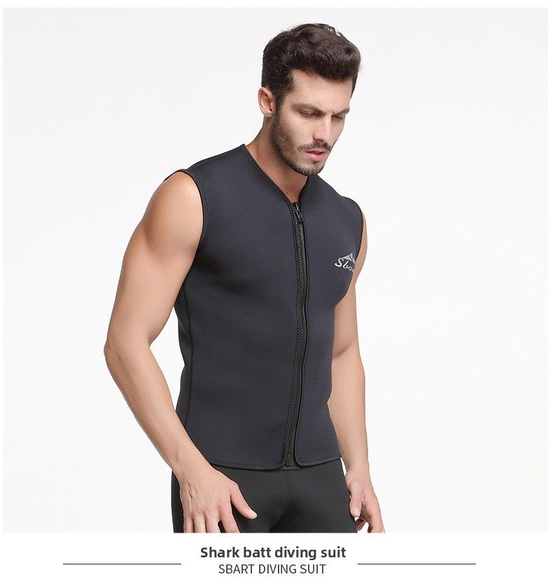 Winter-Kälteschutz-Badeanzug, zweiteilig, Reißverschluss, Surfen, Tauchen, 5 mm, ärmellos, Schnorchelanzug, Thermoweste_voghion.com