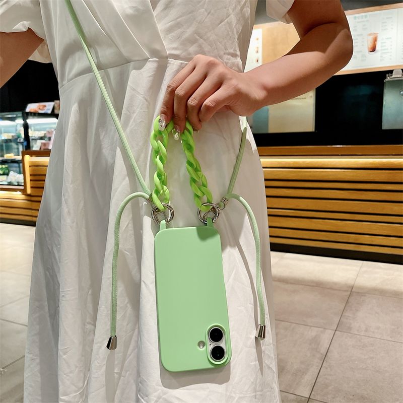 Luxury Lanyard Rope Strap Crossbody Case For IPhone 16 14 12 11 13 15 Pro Mini X XS XR Max Plus Acrylic Chain Silicone Cover_voghion.com