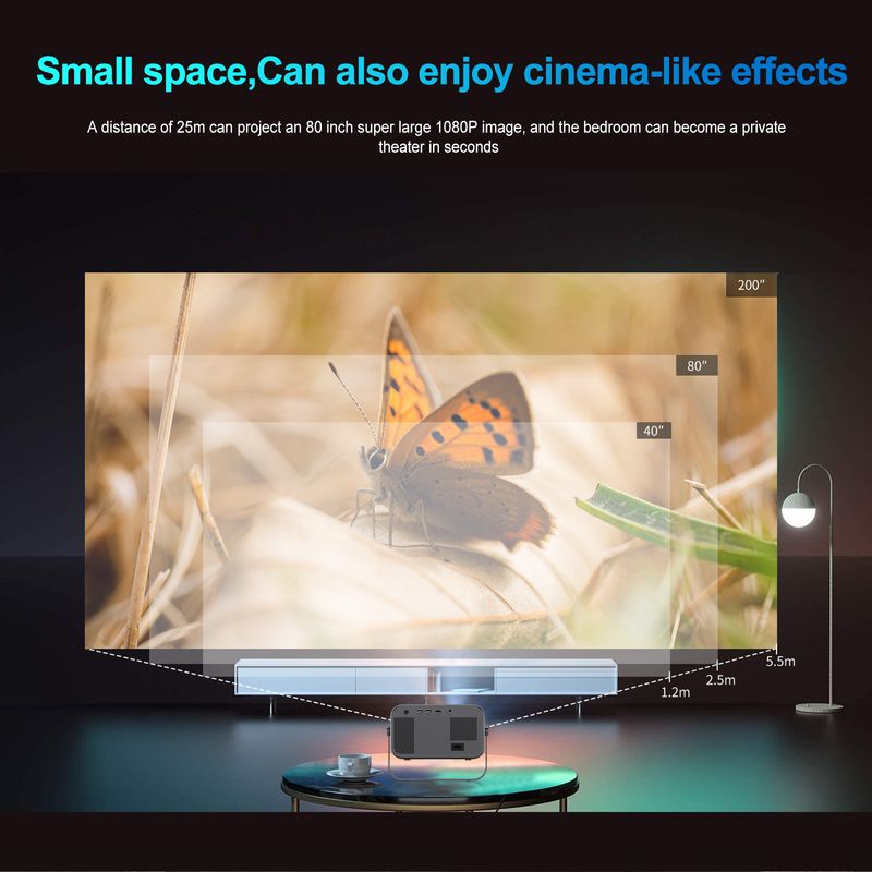 New Projector For Home Use Ultra HD Pan-Tilt Small Portable Mini Bedroom Wall Projection Machine_voghion.com