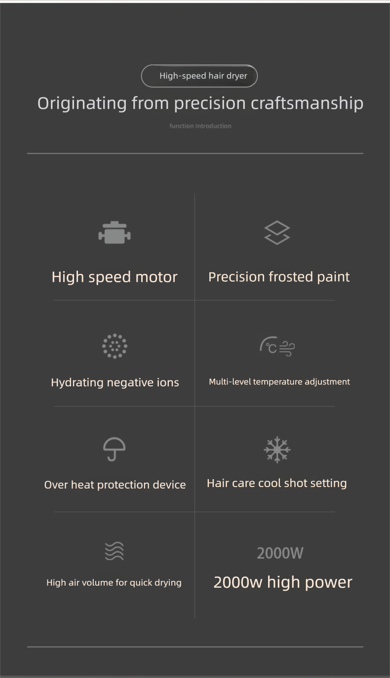 High-Speed Negative Ion Salon Home Use Constant Temperature High Power Quick-Dry T-Shaped Hair Dryer_voghion.com