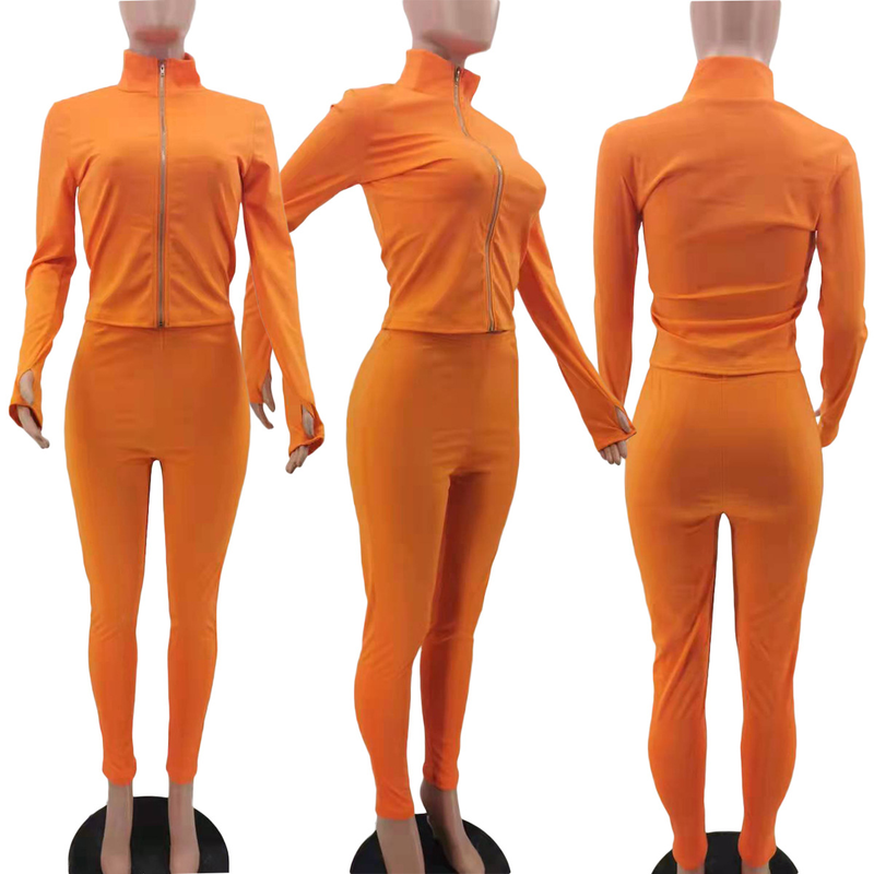 Lässiger Fingerling-Sportanzug für Damen (zweiteiliges Set)_voghion.com