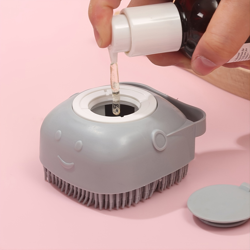 1 stuk shampooborstel voor honden en katten - Zachte siliconen borstelharen voor diepe reiniging en massage, bevordert een gezonde vacht en huid_voghion.com