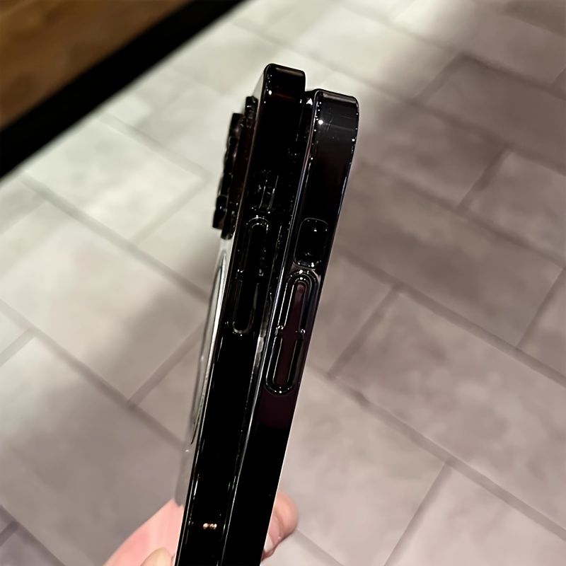 Luxury Transparent Magnetic Wireless Charging Phone Case For 15 14 13 12 11 Pro Max Plus 15Pro Cases With Lens Protector Shockprroof Soft Clear Cover_voghion.com