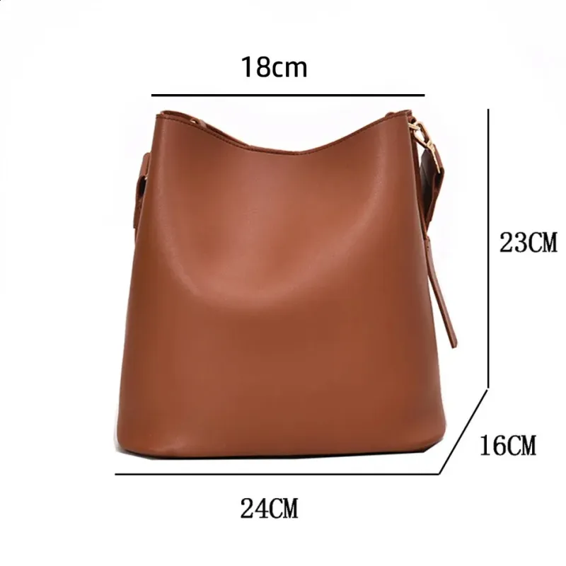 New Bags 2-piece/set Fashion Pu Leather Shoulder Cross Body Bag Casual Womens Large Capacity Bucket Wallet And Handbag_voghion.com