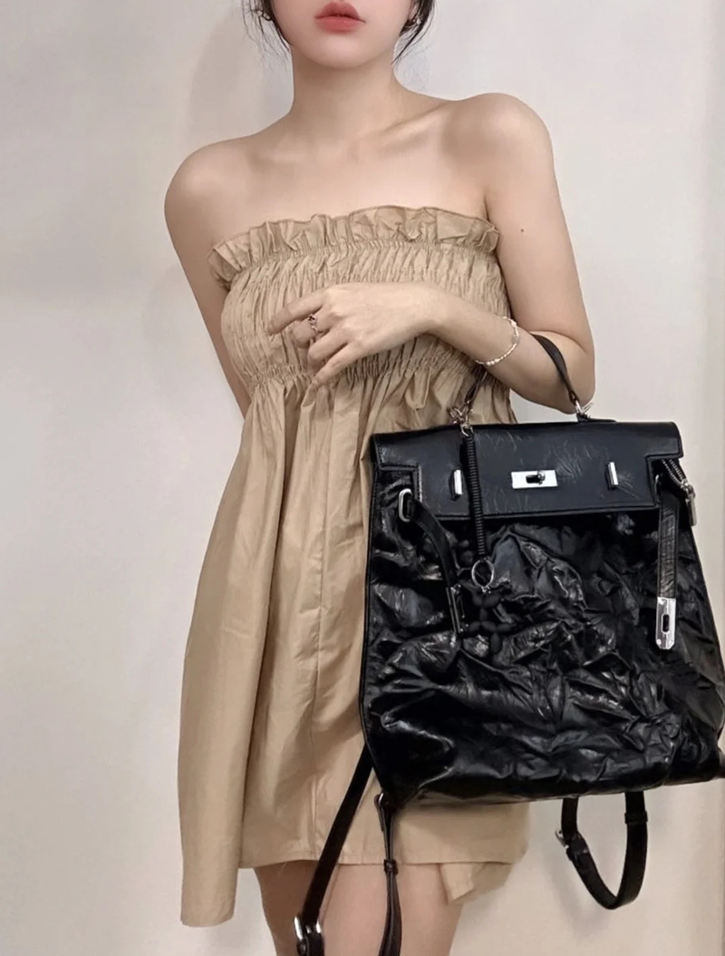 Neue Damentasche Grab Pattern Rucksack China-Chic Style Rucksack Damen Fortgeschrittene Schultasche PU Leder Damenmode_voghion.com