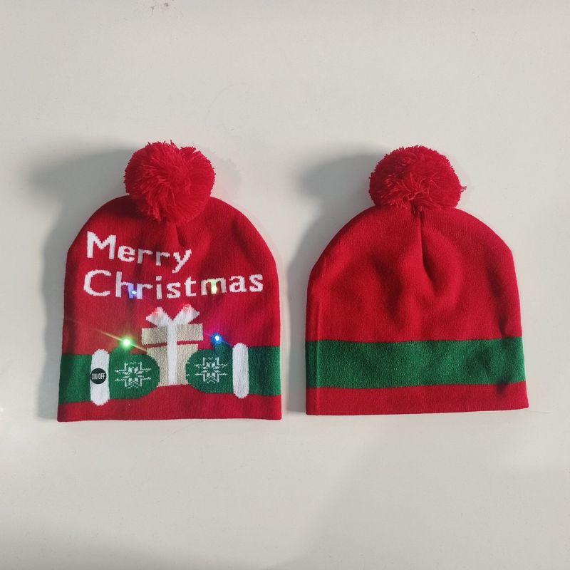 New Year Glowing Christmas With LED Colorful Flashing Lights Adult And Children Universal Warm Knitted Wool Hat_voghion.com