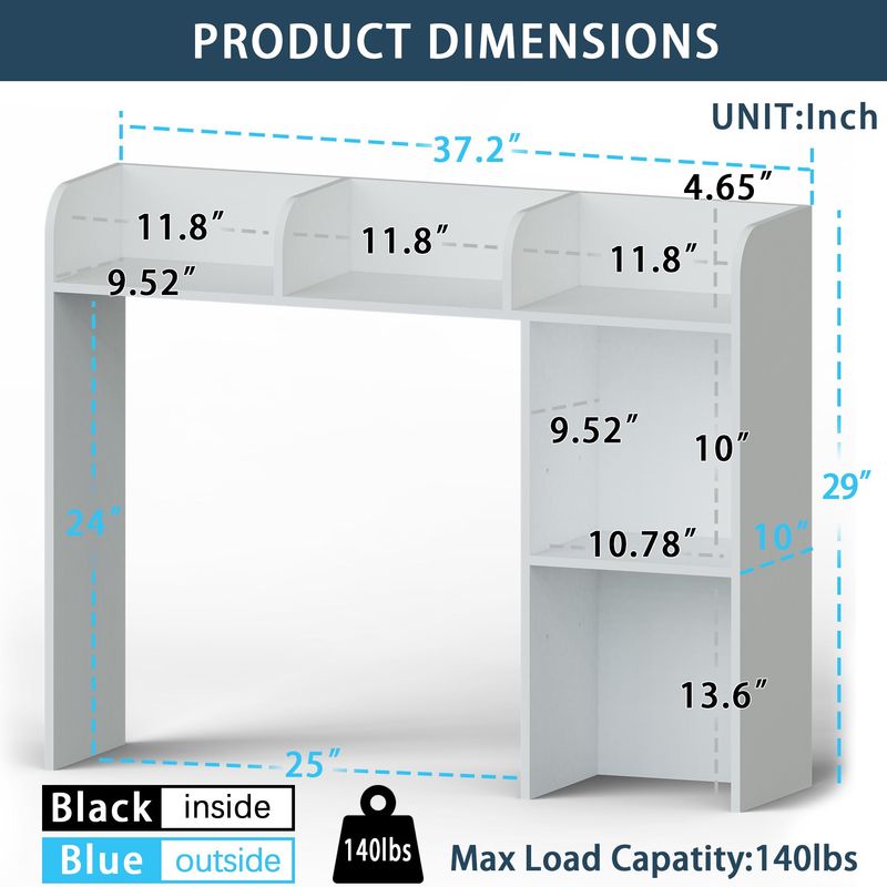 1pc Simple Dorm Desktop Storage Rack, Minimalist Wooden Bookshelf Organizer, Creative Tabletop Combination Cabinet, Wood Desk Hutch With 5 Shelves For Computer Desk, Adjustable 3-Tier Display Rack_voghion.com