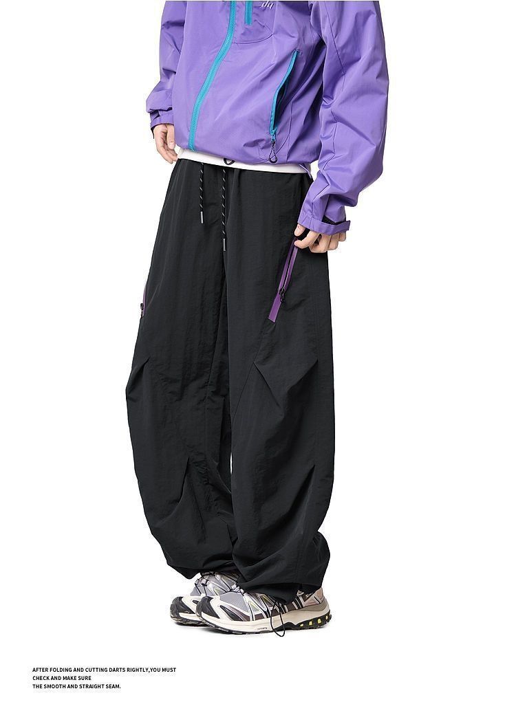 001 American Style Functional Zipper Color-Block Softshell Men Lightweight Outdoor Hiking Quick-Dry Casual Pants_voghion.com