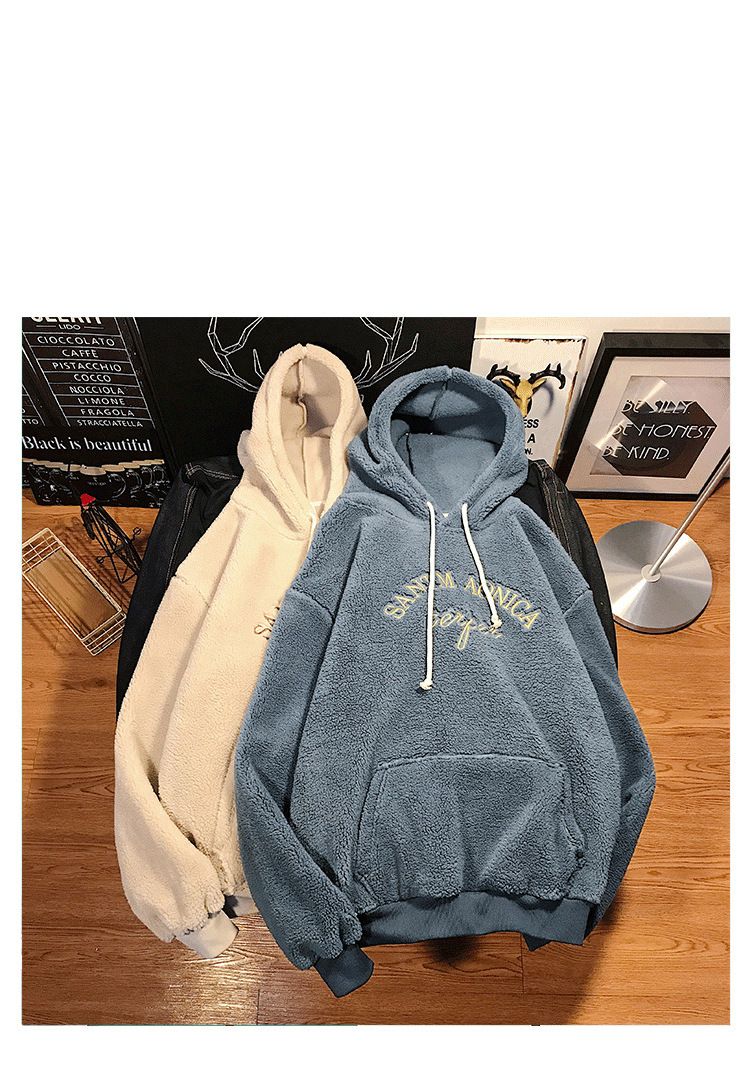 Koreanischer Streetwear-Hoodie – Übergroßer Pullover mit Fleecefutter für Männer, Unisex-Design mit kuscheliger Sherpa-Innenseite, trendige Freizeitkleidung (M-3XL)_voghion.com
