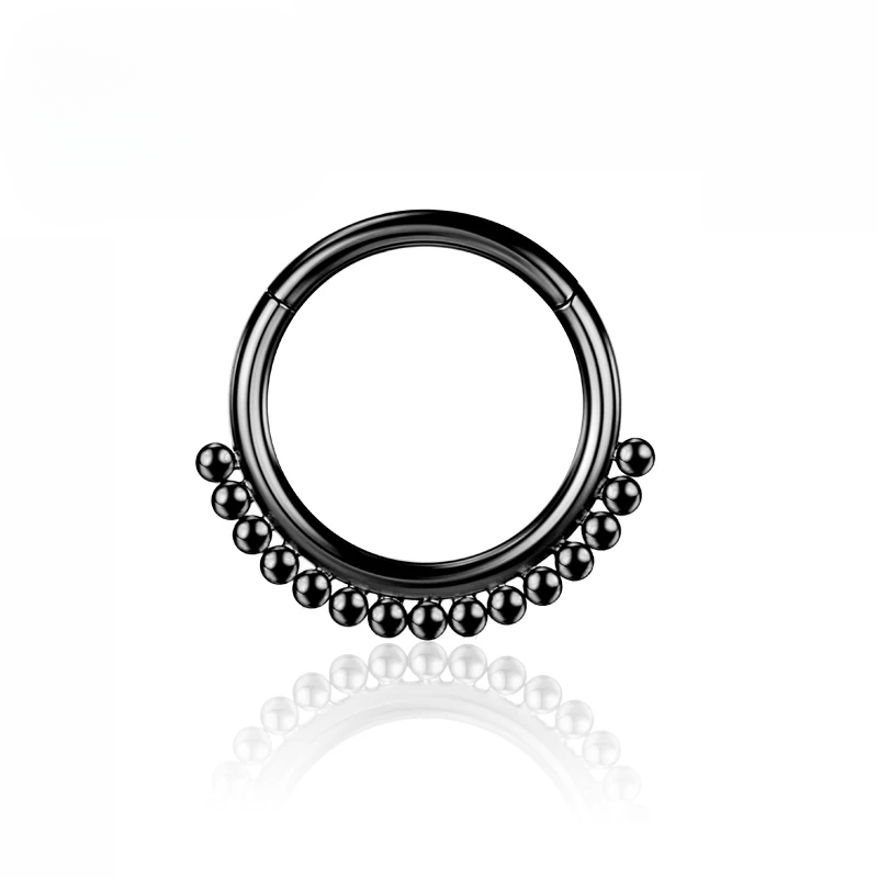 F136 Piercing al naso in titanio, elica, setto, orecchini da 16 G, segmento incernierato, clicker, zircone, labret, orecchio, trago, cartilagine, gioielli all'ingrosso_voghion.com
