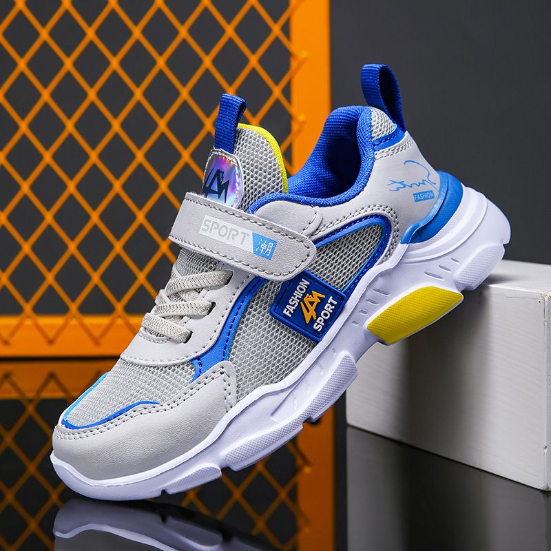 Scarpe da ginnastica sportive per bambini, scarpe da corsa casual in pelle e rete, nuove_voghion.com