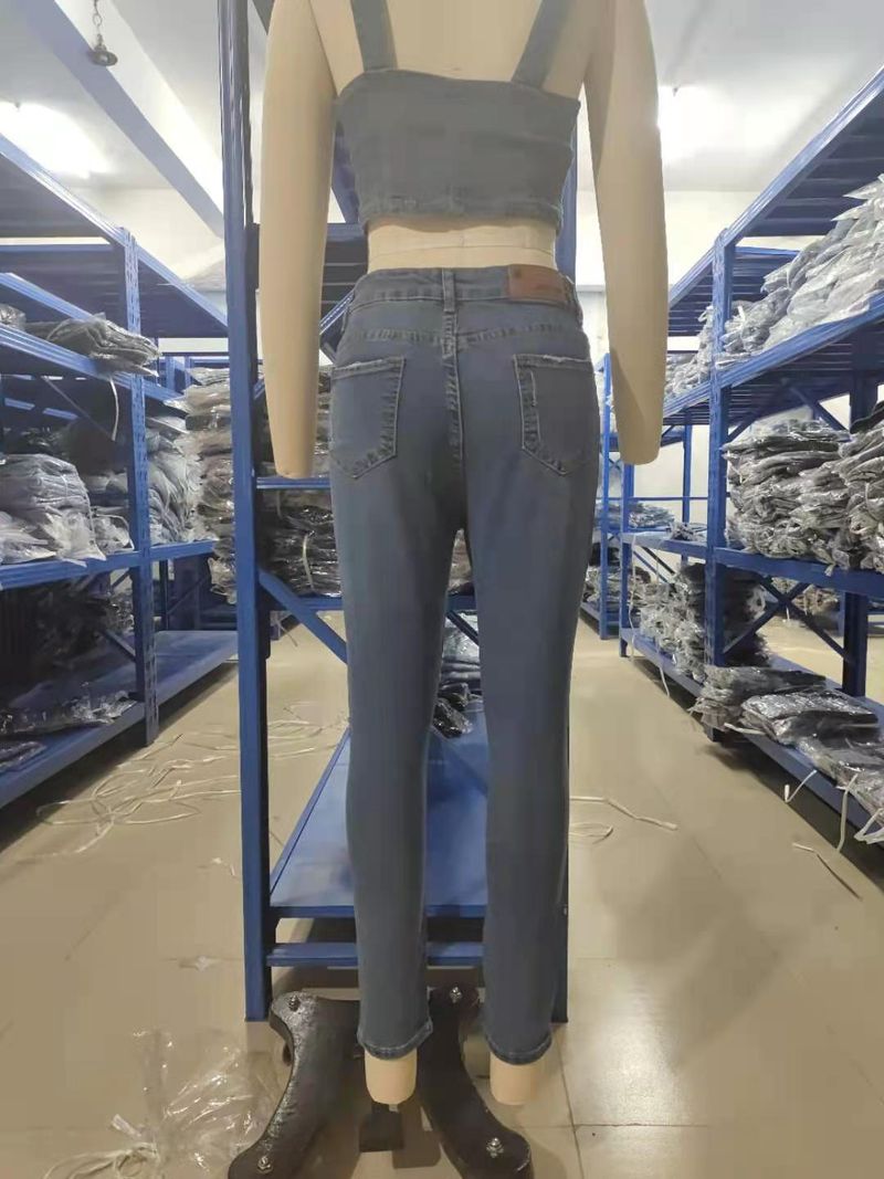 High-Waist-Stretch-Slim-Jeans im Destroyed-Look für Damen_voghion.com