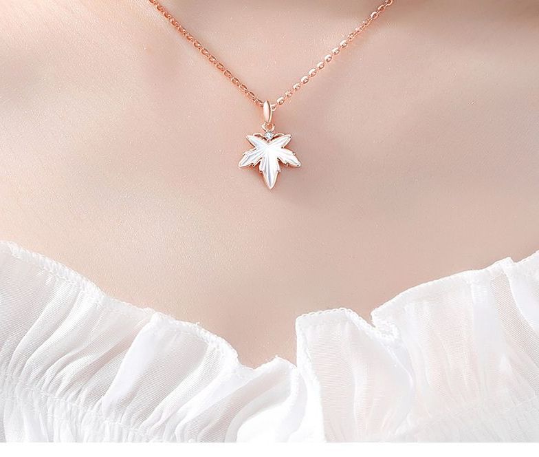 Maple Leaf Necklace Women, Pure Silver, Ins Style, Niche High-en Simple New Clavicle Chain, Birthay Gift For_voghion.com