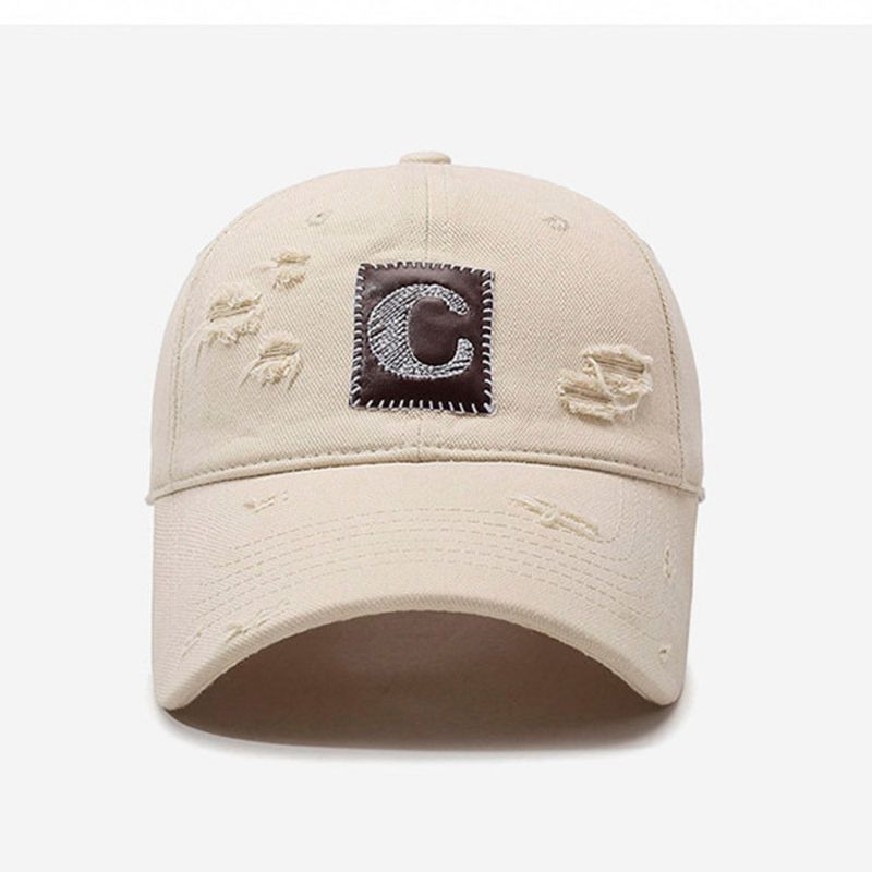 Dames Duckbill met verweerde patch, zachte bovenkant, brede rand, geborduurd, modieus, casual, zomerzonnescherm, heren_voghion.com