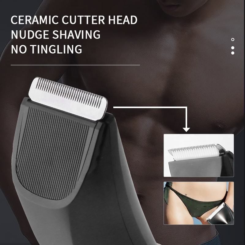 Kemei KM-3208 Ceramic Cutter Groin Pubic Private Part Electric Shaver For Men USB Fast Charging Waterproof Body Hair_voghion.com