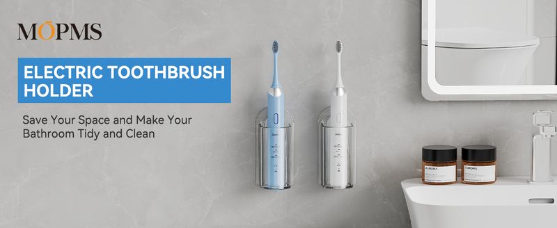 Self-Adhesive Wall Mounted Toothbrush Holder - Electric Organizer, Space Saver For Bathroom EU_voghion.com