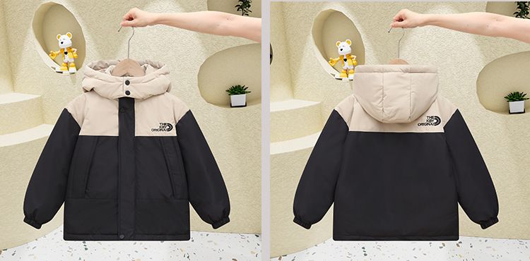 Winddichte Kinderjacke mit Fleecefutter und Kapuze, Outdoor-Sportmantel für Jungen und Mädchen (Schwarz/Lavendel/Armeegrün/Braun/Rot), 120–160 cm_voghion.com