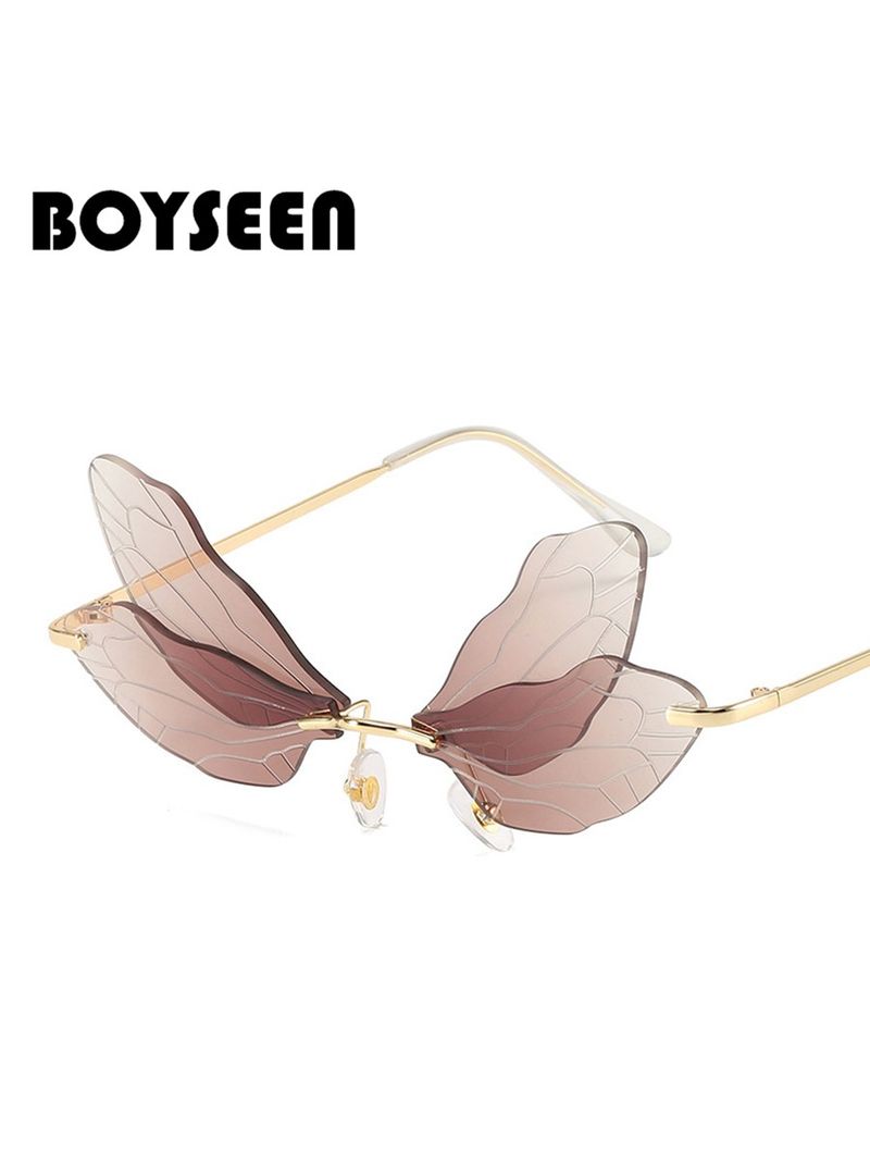 LazyZoom Dragoy Shape Catwalk Girls Fashion Unique Gradient Sunglasses Instagram Mesh Red Asian Culture Butterfly Glasses_voghion.com