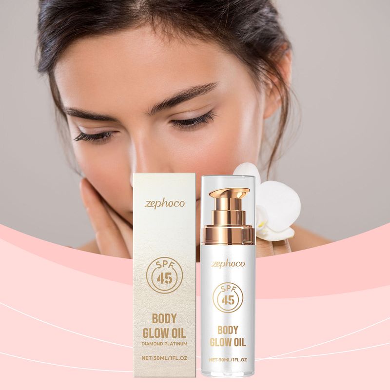 ZEPHOCO Platinum Protective Shimmer Body Oil Coconut Scent Summer Skin Protection Refreshing Moisturizer_voghion.com