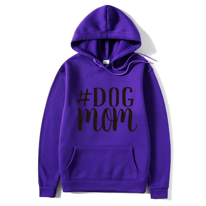 Dog Mom Letter Round Neck Pullover Sweater Autumn/Winter New Pullover Top Underlay_voghion.com
