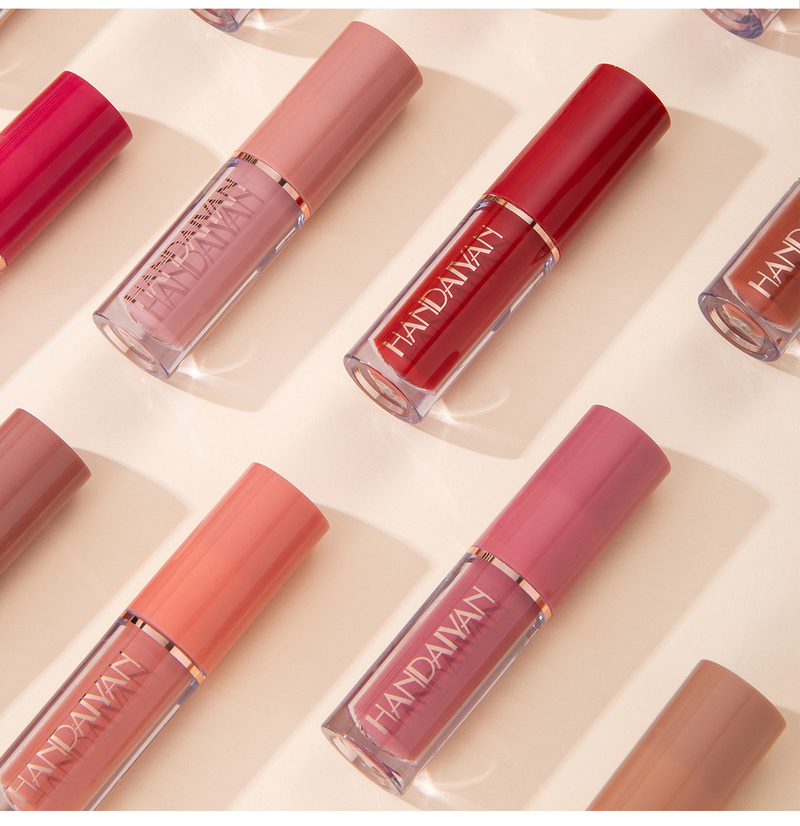 HANDAIYAN 12 - Color Pearlescent Shimmer Lip Gloss Set - Waterproof, Non - Sticky, Matte Finish_voghion.com