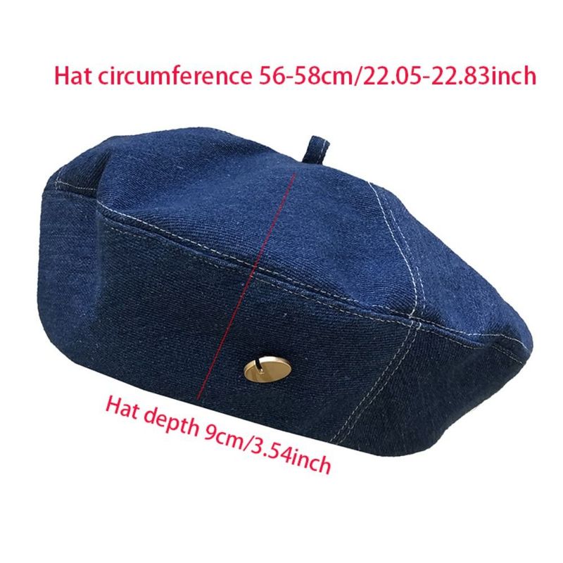 New Arrivals Retro Denim Beret High quality Outdoor Breathable Leisure Visor Cap Octagonal Painter Hat Women's Female Ladies_voghion.com