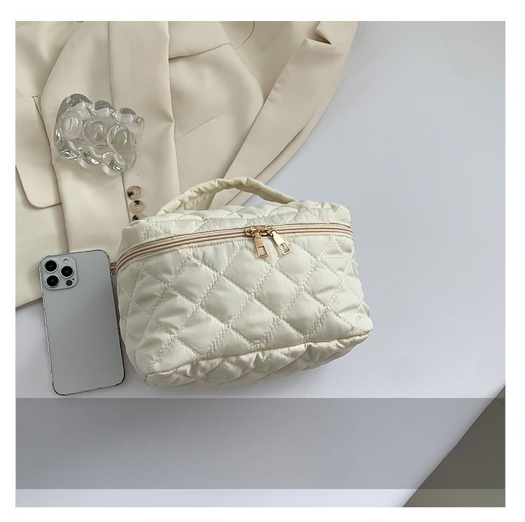 Borsa da viaggio in tessuto con manico portatile per cosmetici, trucco per ragazze, borsa da toilette per donne_voghion.com