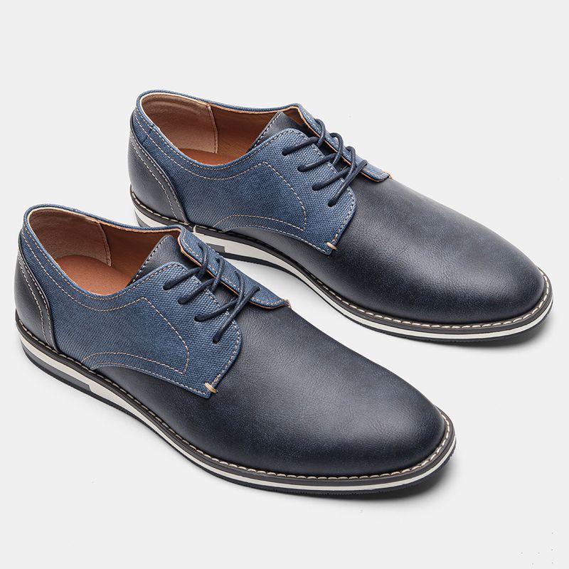 Herrenschuhe Große Herren Freizeitschuhe Modische leichte Herrenschuhe Farblich passende atmungsaktive Herren Lederschuhe_voghion.com