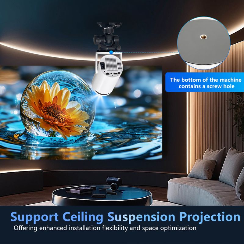 Android 11 4K HY300 Pro Wifi6 Home Theater Mini proiettore portatile da esterno 260 ANSI lumen BT5.0 1280*720P LED_voghion.com
