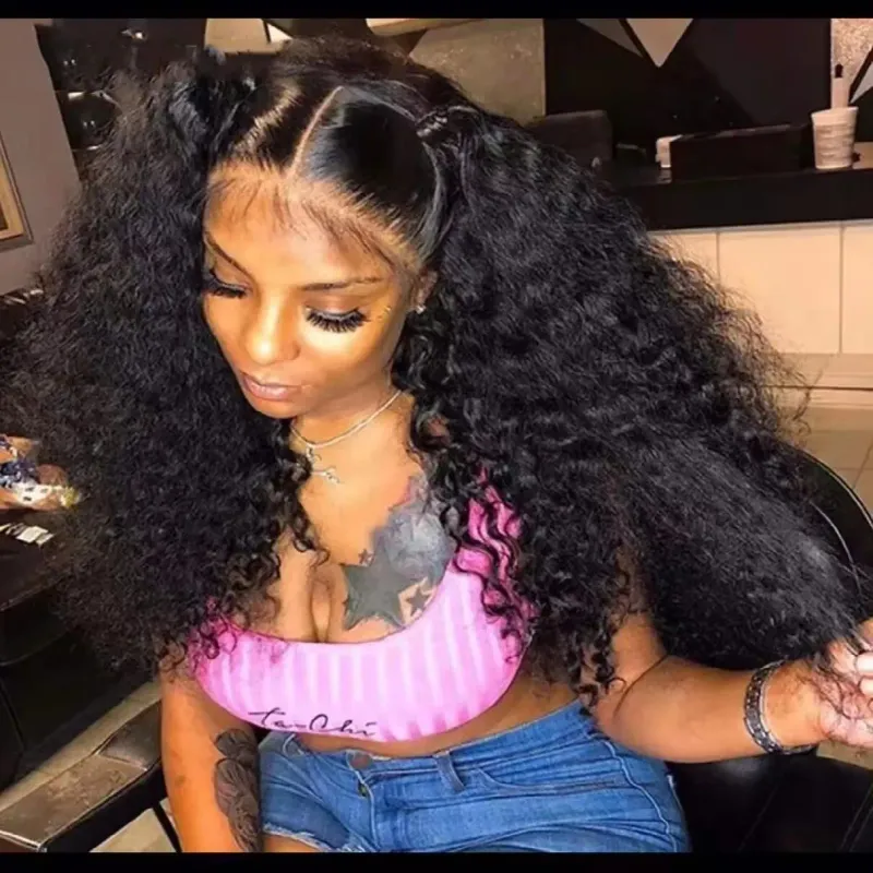 Wholesale Brazilian Human Hair Lace Front Wigs Cheap Transparent Water Wave Prepluck Wig_voghion.com