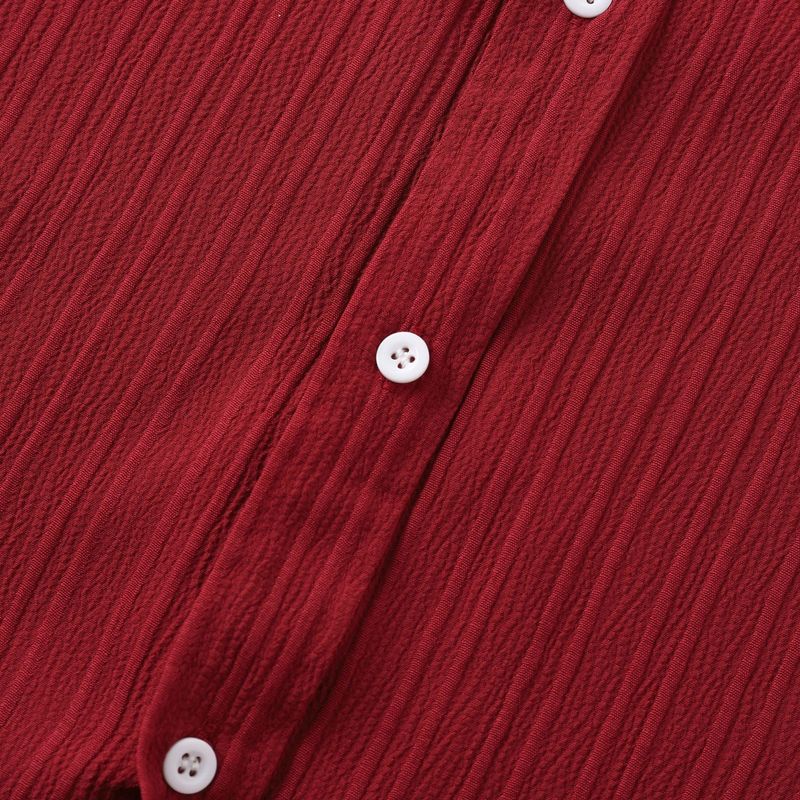 Goods 2024 summer new solid color lapel short sleeved shirt men's_voghion.com