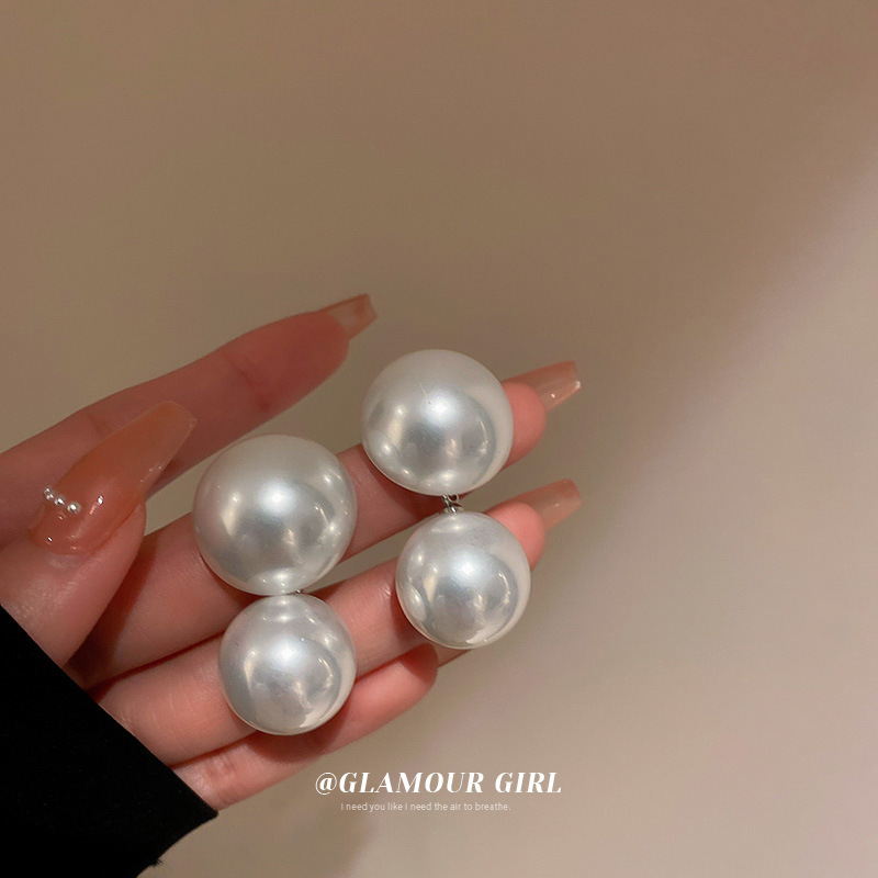 Orecchini pendenti a forma di cuore con perle in argento coreano 2025, nuovi, alla moda, eleganti e semplici, per le donne_voghion.com