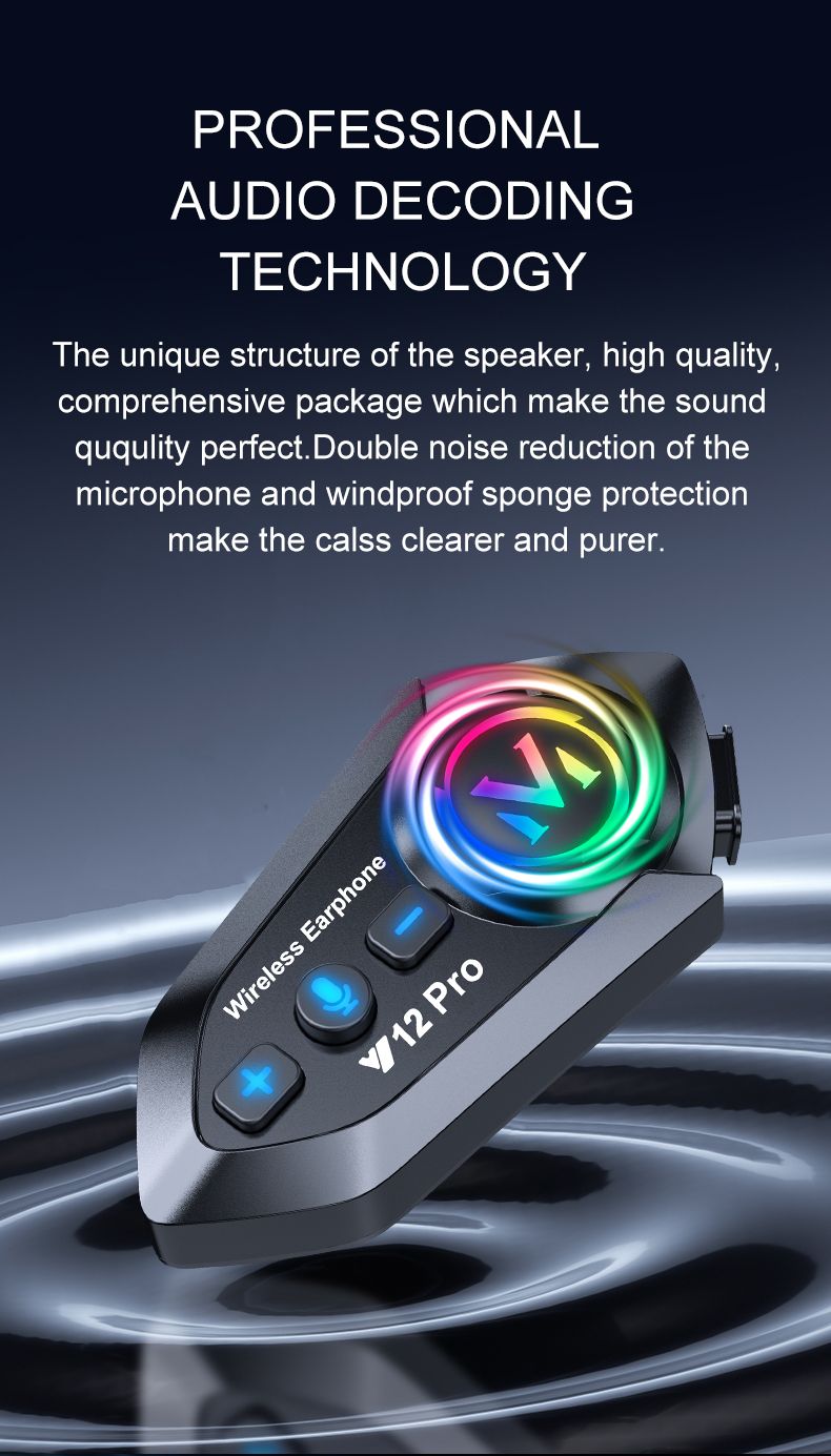 Music Interphone Dual Bluetooth 5.4 Motorcycle Helmet Intercom Headset Waterproof 500m Intercomunicador Speaker Earphone_voghion.com