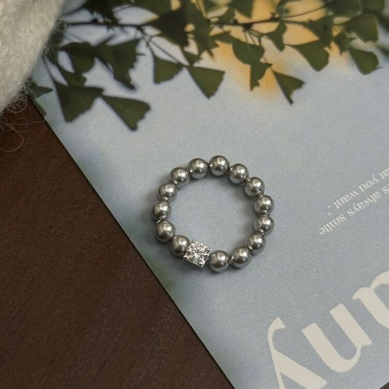 Liten utsøkt zirkon sukkerbit Shijia perle elastisk armbånd lys luksus fransk elegant armbånd jenter smykker engros_voghion.com
